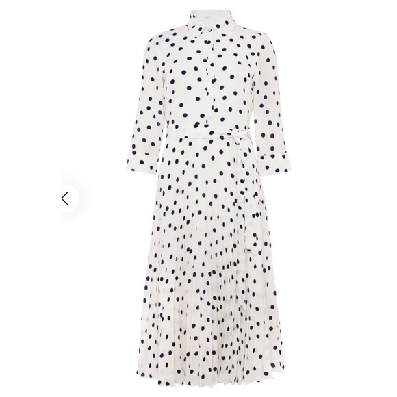 •HOBBS London• Leona Spot Print‎ Midi Shirt Dress in White & Black Size 2 - Picture 15 of 15